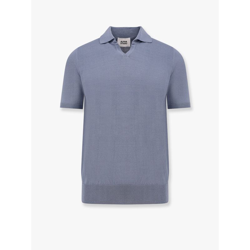 Alpha-Studio Men Cotton Crepe Polo Shirt